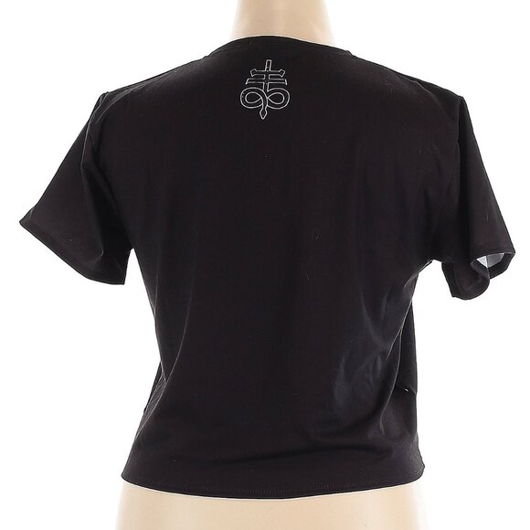 BLACKMILK Fire and Brimstone tie front skulls pentagram occult top - Picture 5 of 10